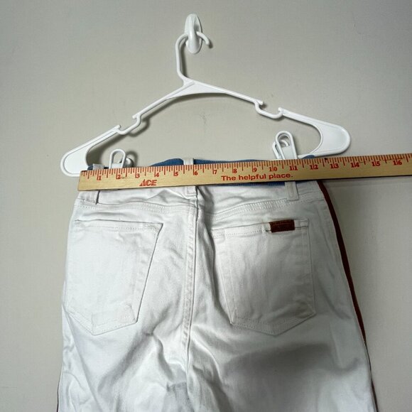 7 For All Mankind Pants Women's 26 White High Waist Skinny Jeans Side Stripe - Picture 3 of 10